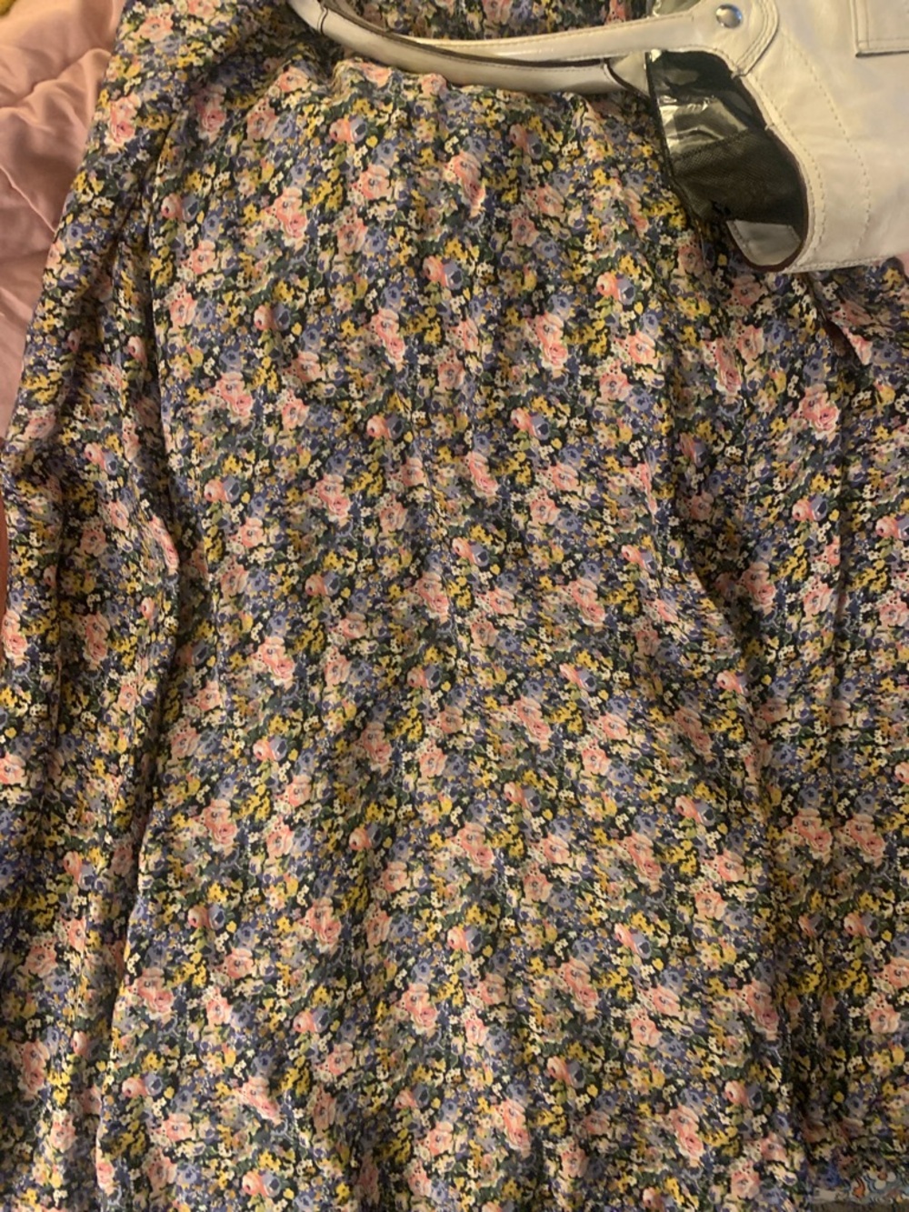 Zara Floral Silk Skirt in Navy, Pink, Yellow, Lavender